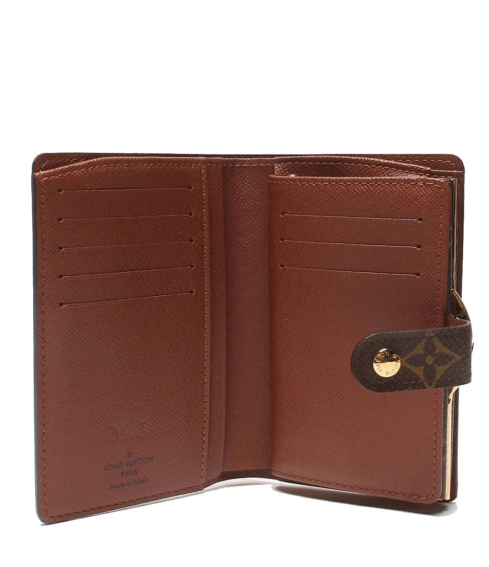 Louis Vuitton Clasp Portefeuille Wallet Bi Closure Monogram fold Viennois Brown